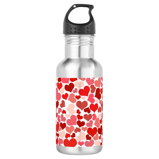 Valentine's Day Hearts Pattern Edelstahlflasche (Vorderseite)