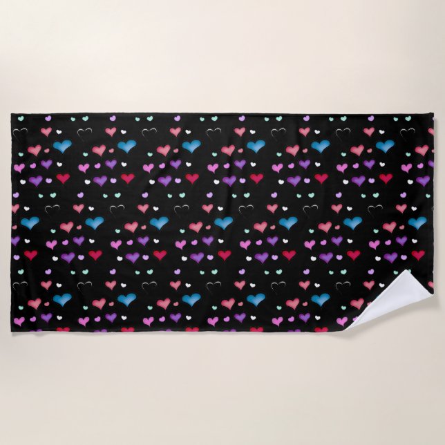 Valentine's Day Herz Beach Handtuch (Vorderseite)