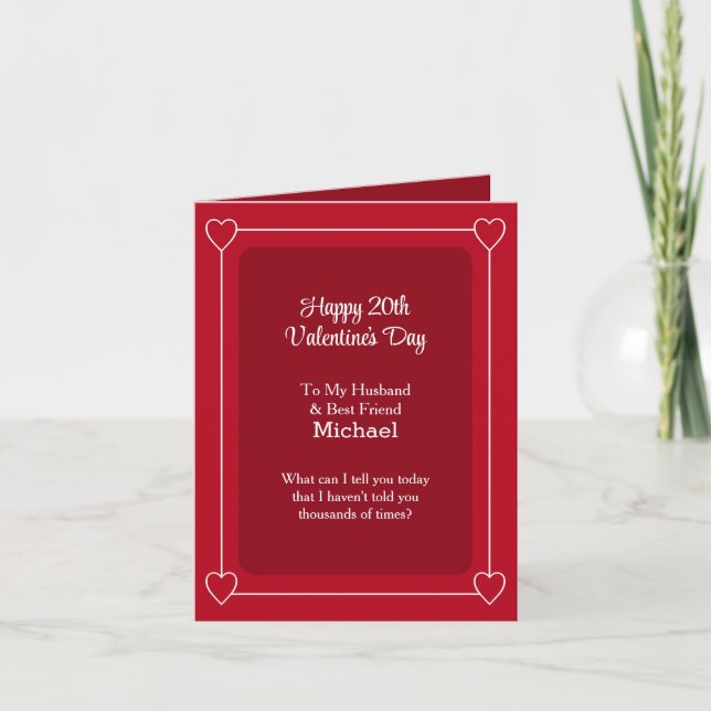 Valentine's Day Husband und Best Friend Add Year Karte (Vorderseite)