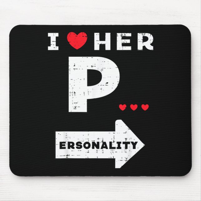Valentines Day I Love Her Ity Matching Couple Men  Mousepad (Vorne)