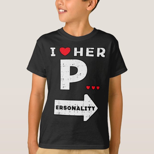Valentines Day I Love Her Ity Matching Couple Men  T-Shirt (Vorderseite)