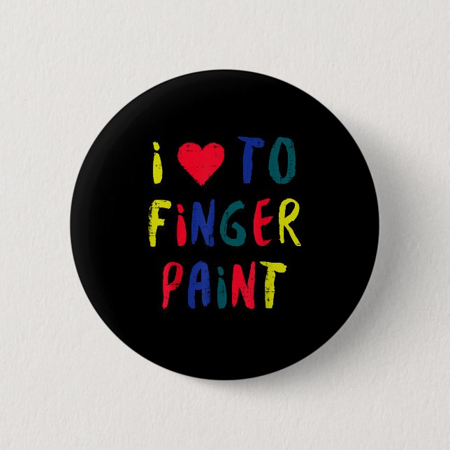 Valentines Day I Love To Finger Paint Matching Cou Button (Vorderseite)