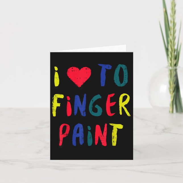 Valentines Day I Love To Finger Paint Matching Cou Karte (Vorderseite)