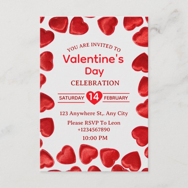 Valentine's Day Invitation Card (Devant)