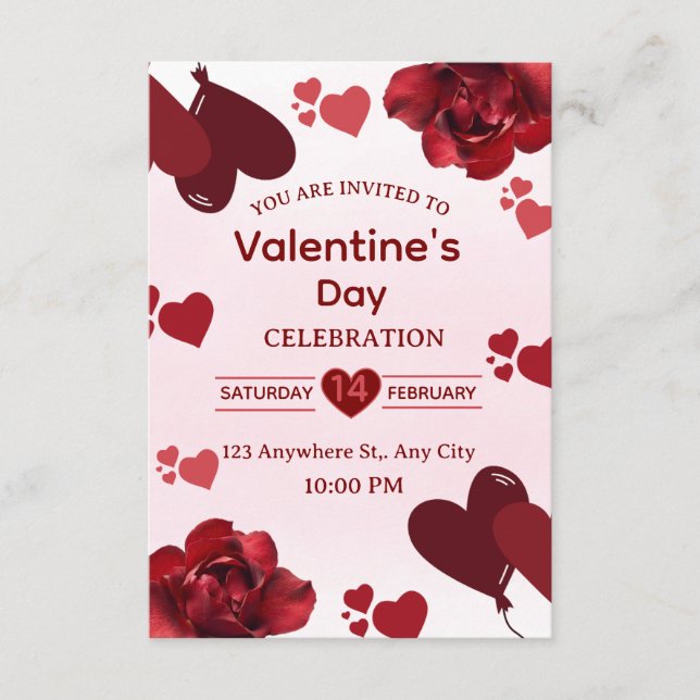 Valentine's Day Invitation Card (Devant)