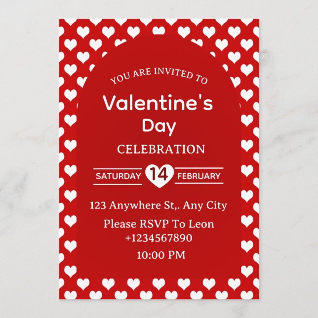 Valentine's Day Invitation Card (Devant)