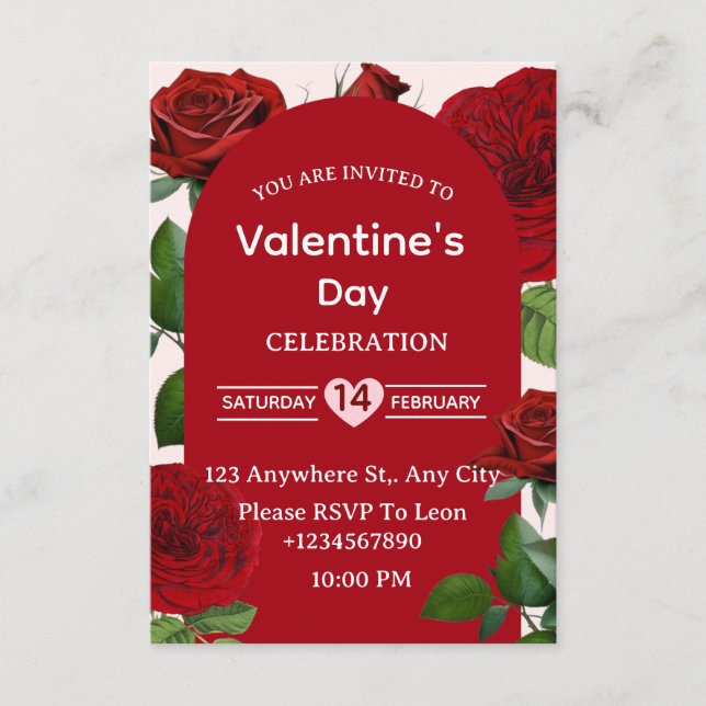 Valentine's Day Invitation Card (Devant)