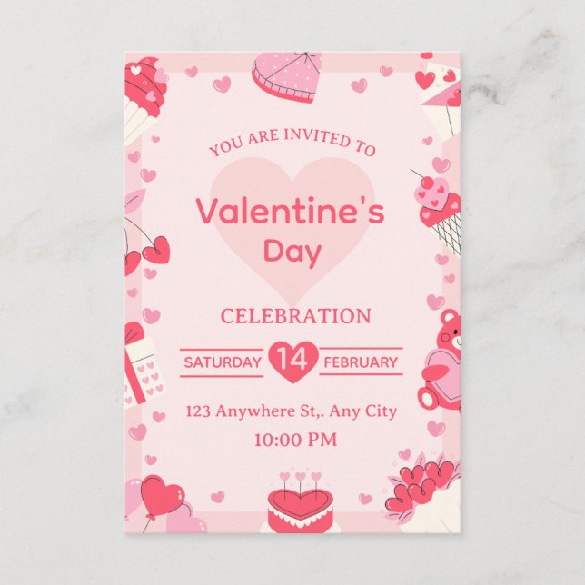 Valentine's Day Invitation Card (Devant)