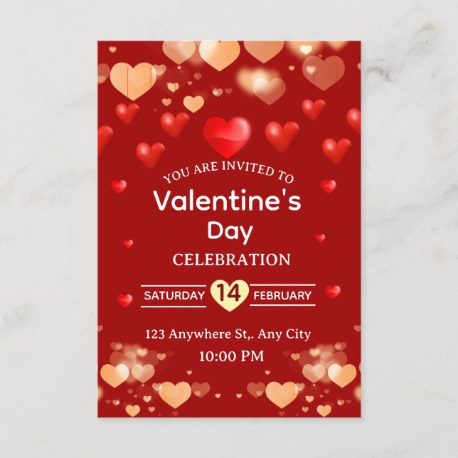 Valentine's Day Invitation Card Einladung (Vorderseite)