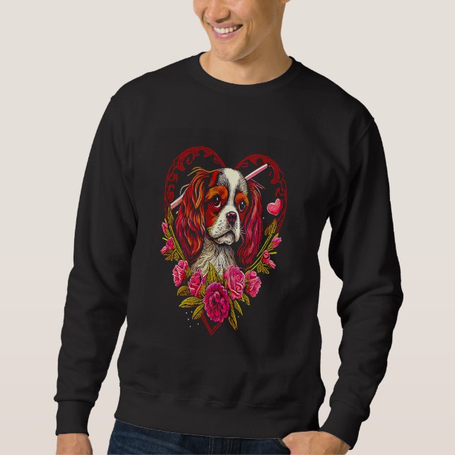 Valentine's day  King Cavalier Dog Valentine  1 Sweatshirt (Vorderseite)