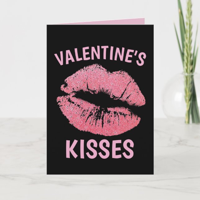 VALENTINE'S DAY KISSES ROMANTIC GREETING CARD KARTE (Vorderseite)