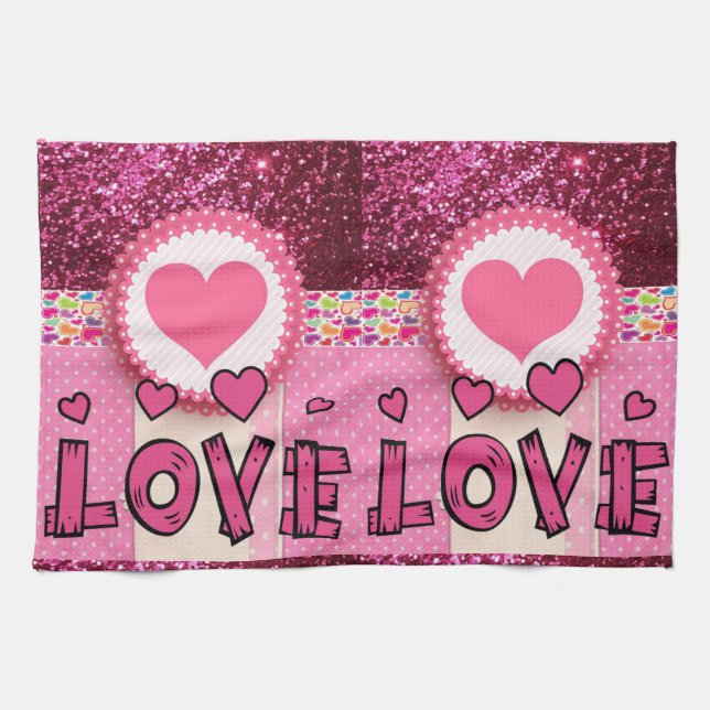 Valentine's Day Kitchen Handtuch (Horizontal)