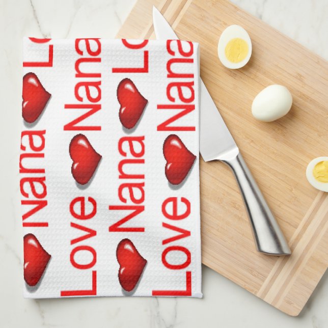 Valentine's Day Kitchen Handtuch Liebe Nana (Viertel Falte)