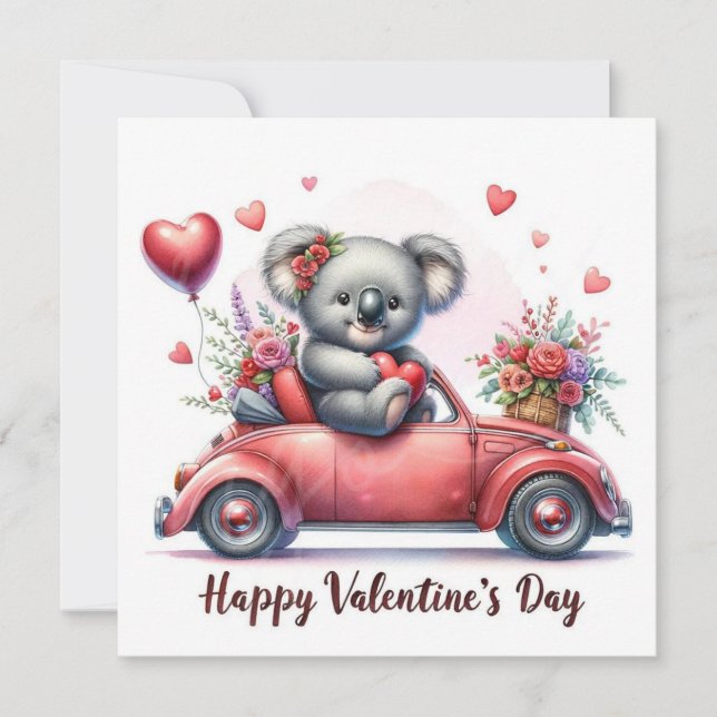 Valentine's day Koala bear Feiertagskarte (Vorderseite)
