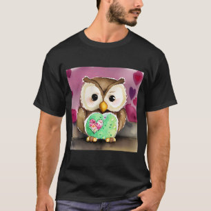Valentine's Day Liebe Heart Owl Teddy Girlfriend F T-Shirt