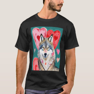 Valentine's Day Liebe Herz Niedlicher Wolf Freundi T-Shirt