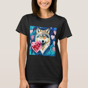 Valentine's Day Liebe Herz Niedlicher Wolf Freundi T-Shirt