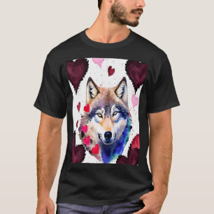 Valentine's Day Liebe Herz Niedlicher Wolf Freundi T-Shirt
