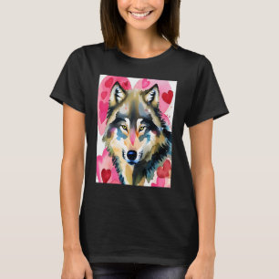 Valentine's Day Liebe Herz Niedlicher Wolf Freundi T-Shirt