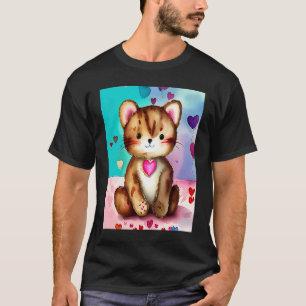 Valentine's Day Liebe Herzstück Katze Teddy Girlfr T-Shirt