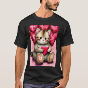 Valentine's Day Liebe Herzstück Katze Teddy Girlfr T-Shirt