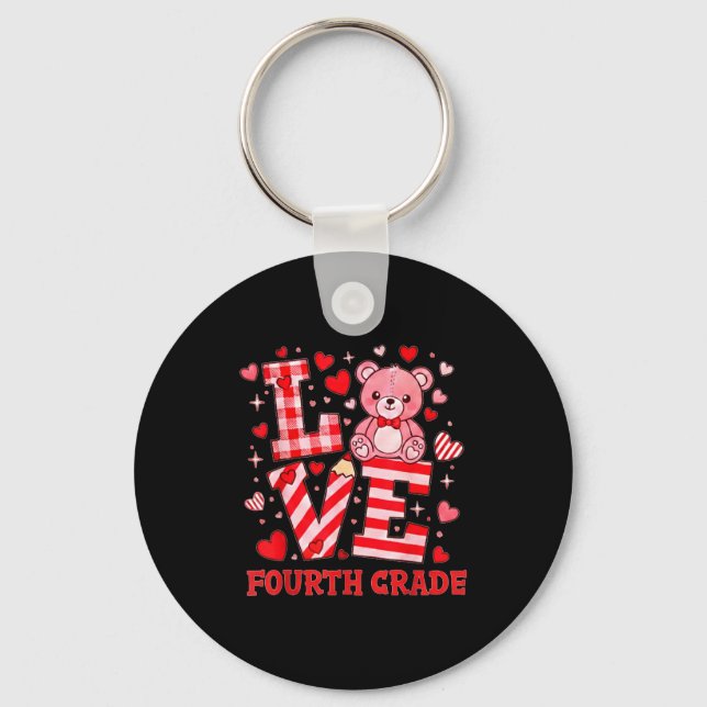 Valentine's Day Love Fourth Grade Teacher  Schlüsselanhänger (Vorderseite)