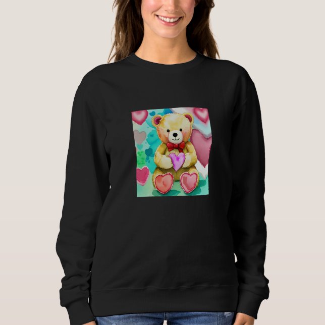 Valentine's Day Love Heart Bear Teddy Girlfriend F Sweatshirt (Vorderseite)