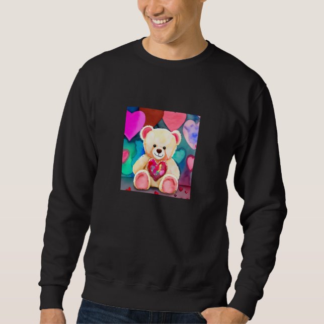 Valentine's Day Love Heart Bear Teddy Girlfriend F Sweatshirt (Vorderseite)