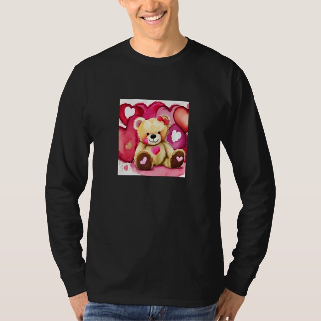 Valentine's Day Love Heart Bear Teddy Girlfriend F T-Shirt (Vorderseite)