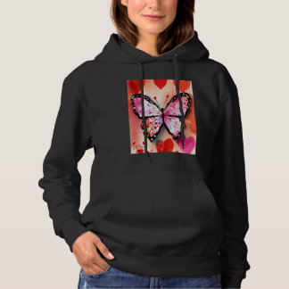 Valentine's Day Love Heart Butterfly Girlfriend Fi Hoodie