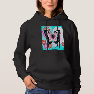 Valentine's Day Love Heart Butterfly Girlfriend Fi Hoodie