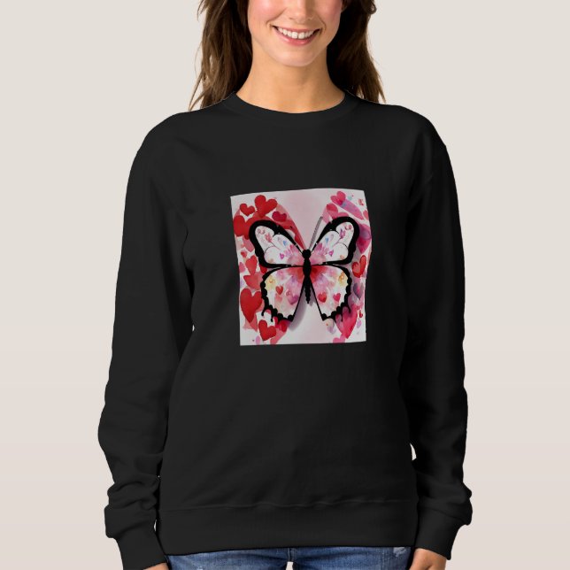 Valentine's Day Love Heart Butterfly Girlfriend Fi Sweatshirt (Vorderseite)