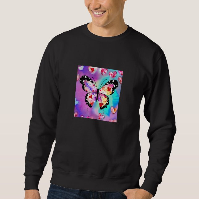 Valentine's Day Love Heart Butterfly Girlfriend Fi Sweatshirt (Vorderseite)