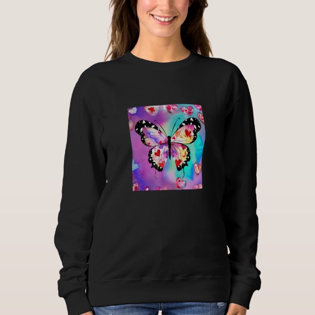Valentine's Day Love Heart Butterfly Girlfriend Fi Sweatshirt (Vorderseite)