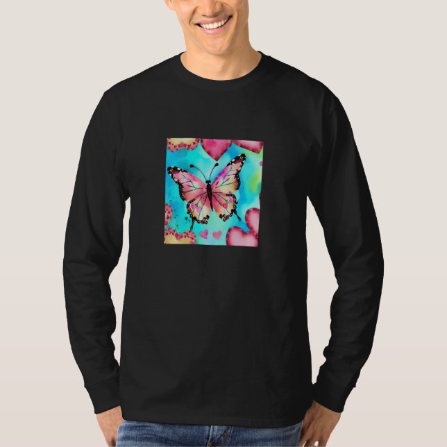Valentine's Day Love Heart Butterfly Girlfriend Fi T-Shirt (Vorderseite)