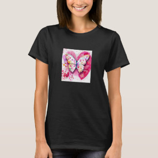 Valentine's Day Love Heart Butterfly Girlfriend Fi T-Shirt