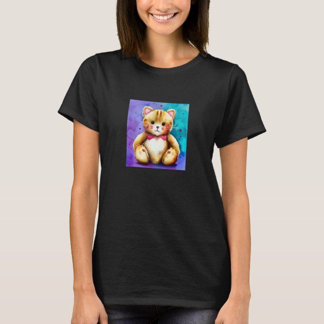 Valentine's Day Love Heart Cat Teddy Girlfriend Fi T-Shirt (Vorderseite)