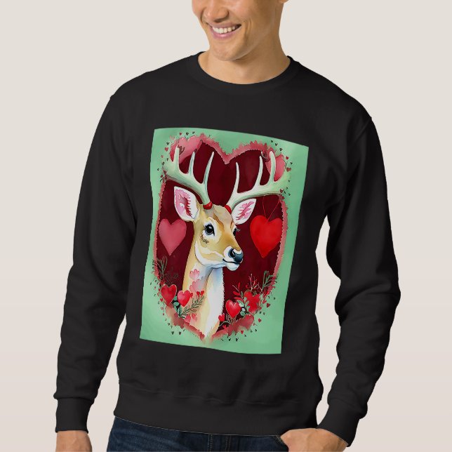 Valentine's Day Love Heart Cute Deer Girlfriend Fi Sweatshirt (Vorderseite)