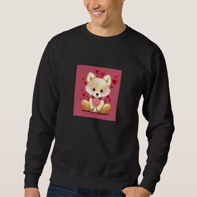 Valentine's Day Love Heart Fox Teddy Girlfriend Fi Sweatshirt (Vorderseite)