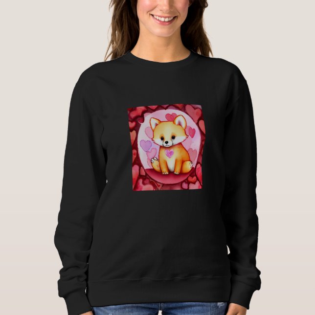 Valentine's Day Love Heart Fox Teddy Girlfriend Fi Sweatshirt (Vorderseite)