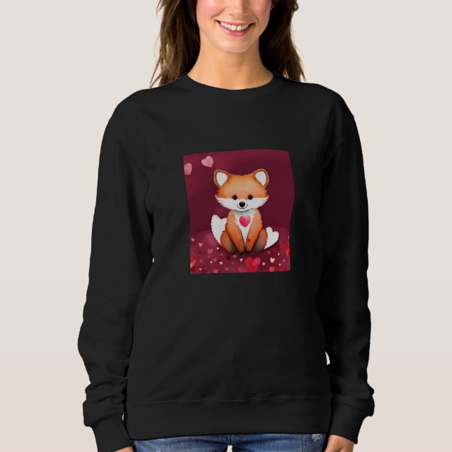 Valentine's Day Love Heart Fox Teddy Girlfriend Fi Sweatshirt (Vorderseite)