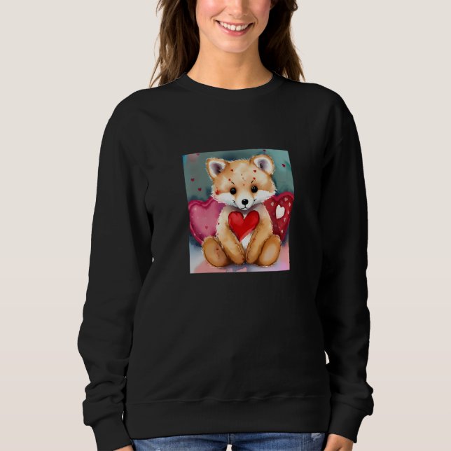 Valentine's Day Love Heart Fox Teddy Girlfriend Fi Sweatshirt (Vorderseite)