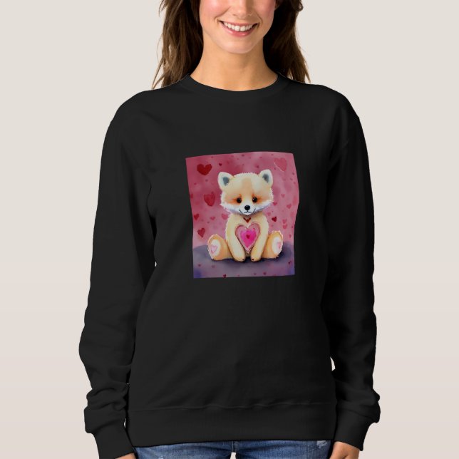 Valentine's Day Love Heart Fox Teddy Girlfriend Fi Sweatshirt (Vorderseite)