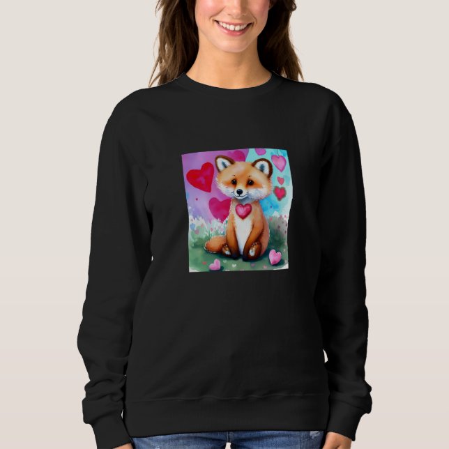 Valentine's Day Love Heart Fox Teddy Girlfriend Fi Sweatshirt (Vorderseite)