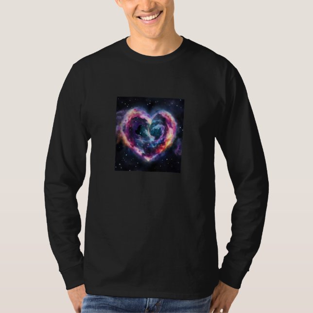 Valentine's Day Love Heart Galaxy Girlfriend Fianc T-Shirt (Vorderseite)