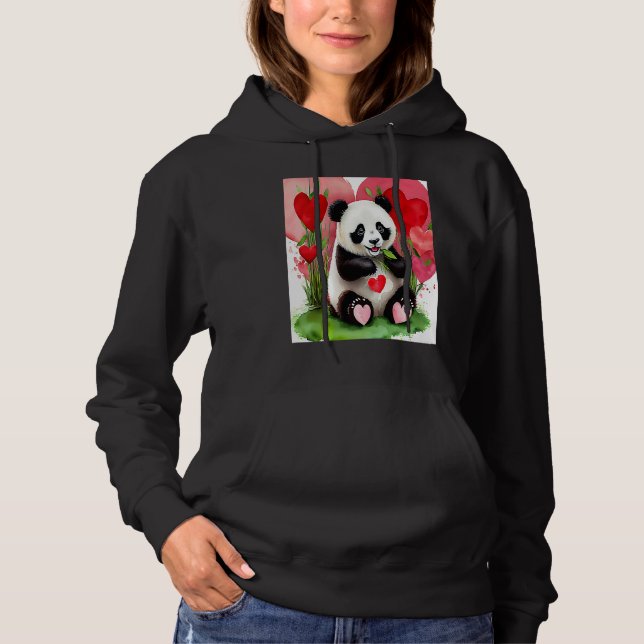 Valentine's Day Love Heart Panda Girlfriend Fiancé Hoodie (Vorderseite)