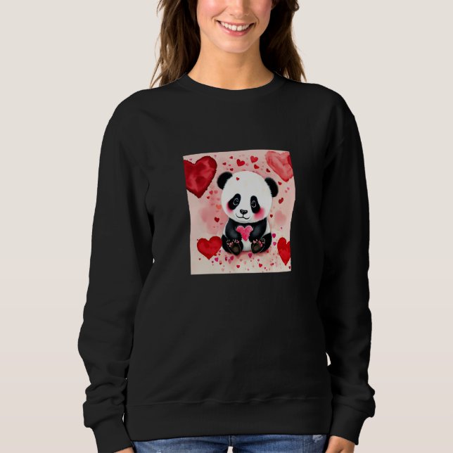 Valentine's Day Love Heart Panda Girlfriend Fiancé Sweatshirt (Vorderseite)