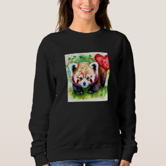 Valentine's Day Love Heart Red Panda Girlfriend Fi Sweatshirt