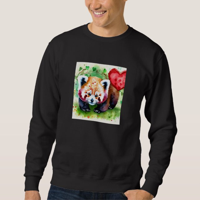 Valentine's Day Love Heart Red Panda Girlfriend Fi Sweatshirt (Vorderseite)