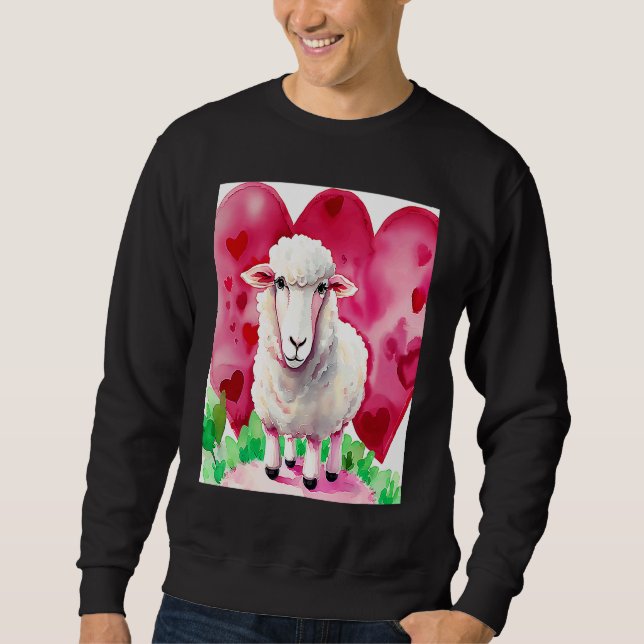 Valentine's Day Love Heart Sheep Girlfriend Fiancé Sweatshirt (Vorderseite)